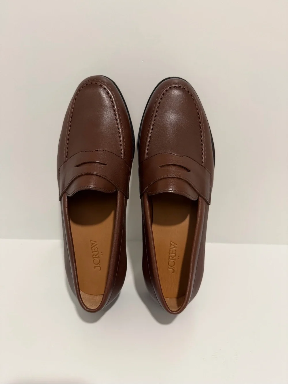 NEW J. Crew Factory Classic Penny Loafer Burnished Brown Leather 8.5 CT009 $248
